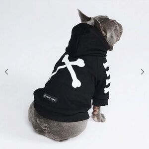 NWT Spark Paws Black Reflective Skeleton Dog Hoodie